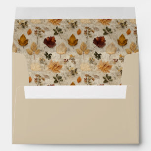 Pressed Leaves & Script Interior Envelope