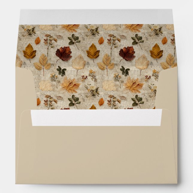 Pressed Leaves & Script Interior Envelope (Back (Bottom))