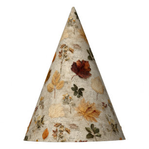Pressed Leaves & Script Paper Party Hats