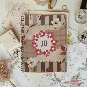 Pressed Magenta Primrose Scrapbook Notebook