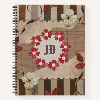 Pressed Magenta Primrose Scrapbook Notebook