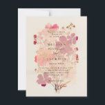 Pressed Red Pink and Cream, floral Wedding Invitat Postcard<br><div class="desc">Pressed Red Pink and Cream,  floral Wedding design</div>