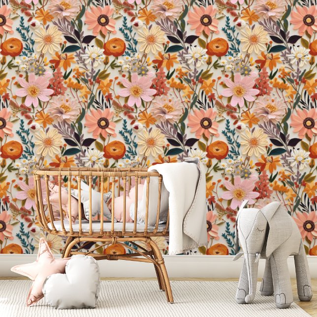 Pressed Wildflower Bold Botanical Wallpaper (Creator Uploaded)