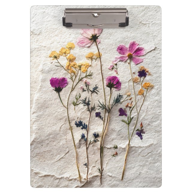 Pressed Wildflower Botanical Art Clipboard (Front)