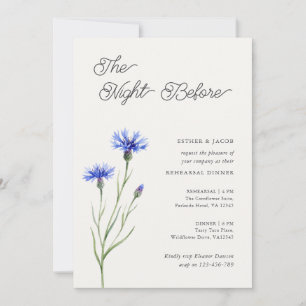 Pressed Wildflower Night Before Rehearsal Dinner Invitation