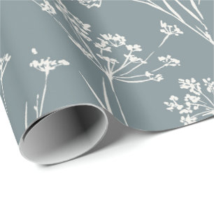 pressed wildflower spring bloom wrapping paper