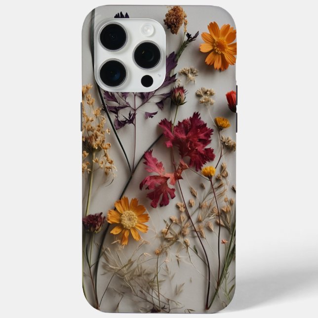 Pressed Wildflowers with White Background Case-Mate iPhone Case (Back)