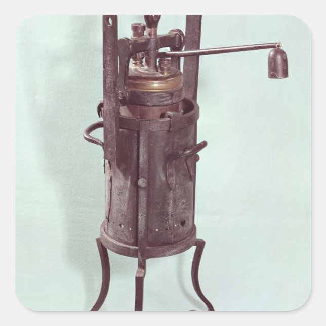 Pressure cooker invented by Denis Papin  1679 Square Sticker (Front)