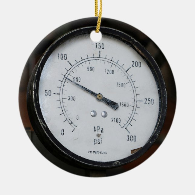 Pressure gauge ceramic tree decoration (Front)