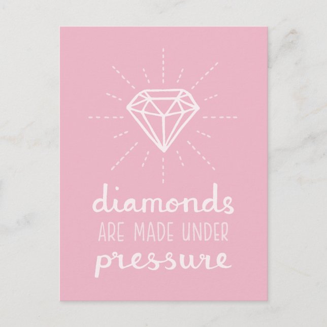 Pressure makes Diamonds Quote, Inspirational Postcard (Front)