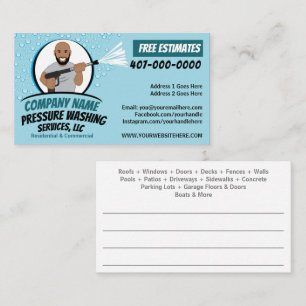 Pressure Power Washing & Cleaning Customisable Business Card