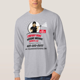 Pressure Power Washing & Cleaning Customisable Lon T-Shirt