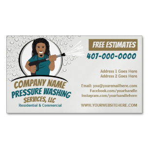Pressure Power Washing & Cleaning Customisable Magnetic Business Card