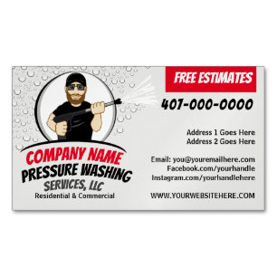 Pressure Power Washing & Cleaning Customisable Magnetic Business Card