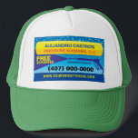 Pressure (power) Washing & Cleaning Template Truck Trucker Hat<br><div class="desc">Increase your visibility and neighbourhood presence while boosting sales with tthis professional pressure washing / power cleaning trucker hat design template to print and attract more possible clients. See matching business cards, t-shirts, signs and other possible products for precision branding. Edit by adding and remove information for more accurate branding....</div>