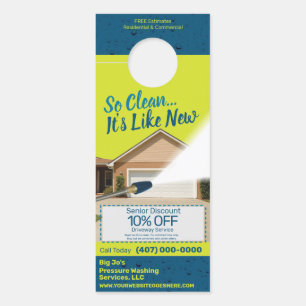 Pressure Power Washing Customisable Template Door Hanger