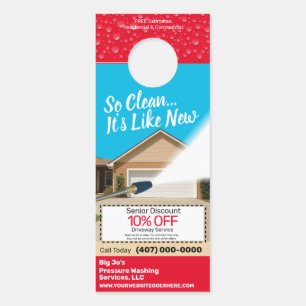 Pressure Power Washing Customisable Template Door Hanger