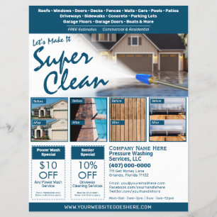 Pressure Power Washing Flyer EDDM Template