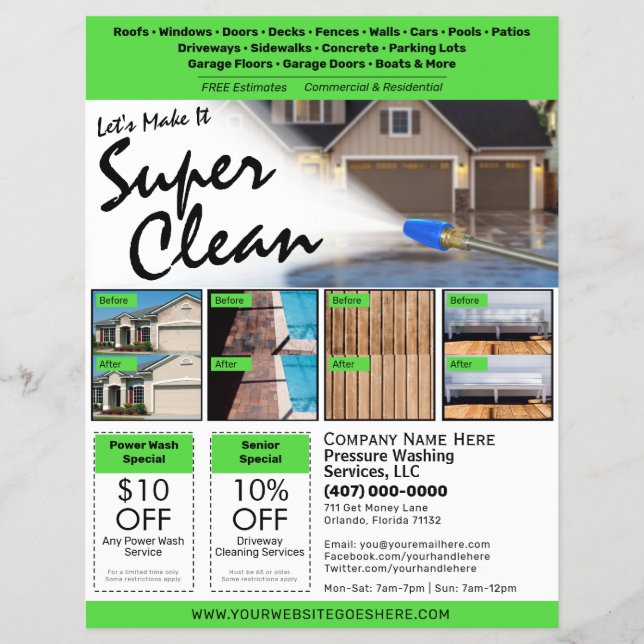 Pressure Power Washing  Flyer EDDM Template (Front)