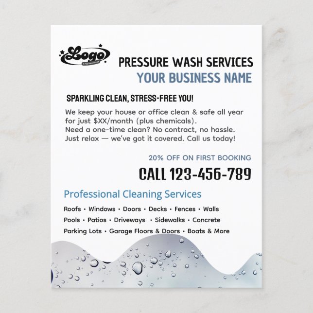 Pressure Power Washing Flyer Template (Front)
