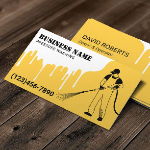 Pressure Power Washing Gold Professional Cleaning Business Card