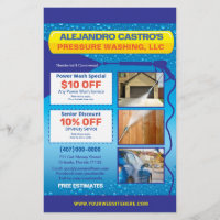 Pressure Power Washing  Half Page Flyer Template
