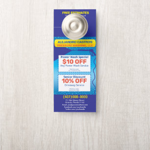 Pressure Power Washing Template Door Hanger