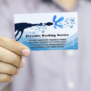 Pressure Wash Water Spray   Soap Bubbles Business Card