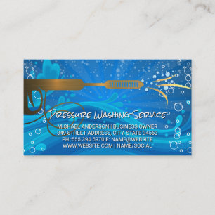 Pressure Washer Bubbles Water Spray Business Card