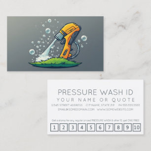 PRESSURE WASHER customer loyalty punch card