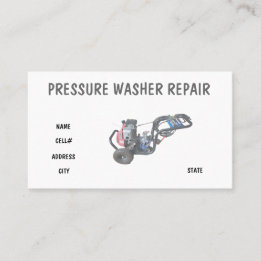 Pressure Washer Repair Business Card