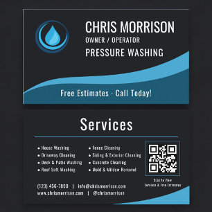 Pressure Washer Service QR Code Business Card