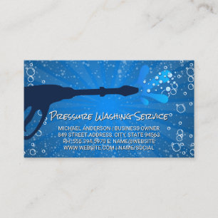 Pressure Washer   Soap Bubbles   Water Spray Business Card