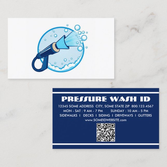 PRESSURE WASHER with qr code Loyalty Card (Front/Back)
