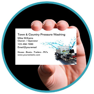 Pressure Washing And Cleaning Business Cards
