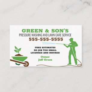 Pressure washing and Lawn Care Business Card
