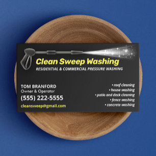 Pressure Washing Black Power Wash Cleaner Yellow Business Card