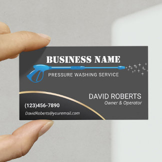 Pressure Washing Blue Power Washer House Cleaning Business Card