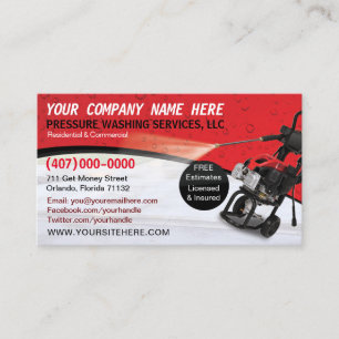 Pressure Washing & Cleaning Business Card Template