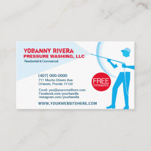 Pressure Washing & Cleaning Business Card Template