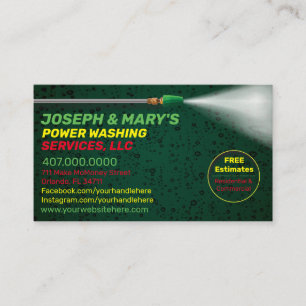 Pressure Washing & Cleaning Business Card Template