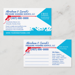 Pressure Washing & Cleaning Business Card Template