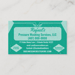 Pressure Washing & Cleaning Business Card Template