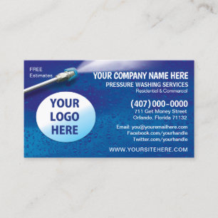 Pressure Washing & Cleaning Business Card Template