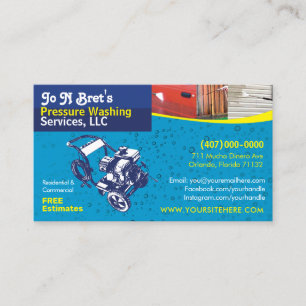 Pressure Washing & Cleaning Business Card Template