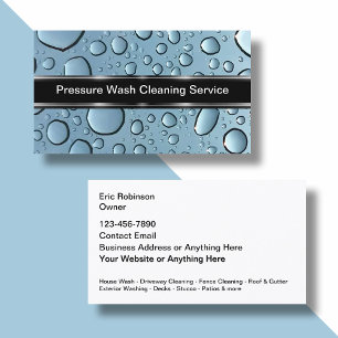 Pressure Washing & Cleaning Glossy Business Cards