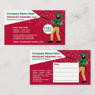 Pressure Washing & Cleaning Template Caricature Business Card