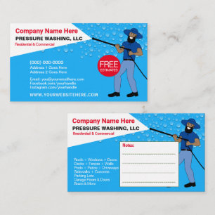 Pressure Washing & Cleaning Template Caricature Business Card