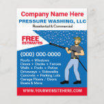 Pressure Washing & Cleaning Template Flyer<br><div class="desc">Promote your business with these effective flyers for pressure/power washing services with picture of pressure washer caricature. Simply add your own information to the design to customise these professional pressure/power cleaning & washing flyers.</div>