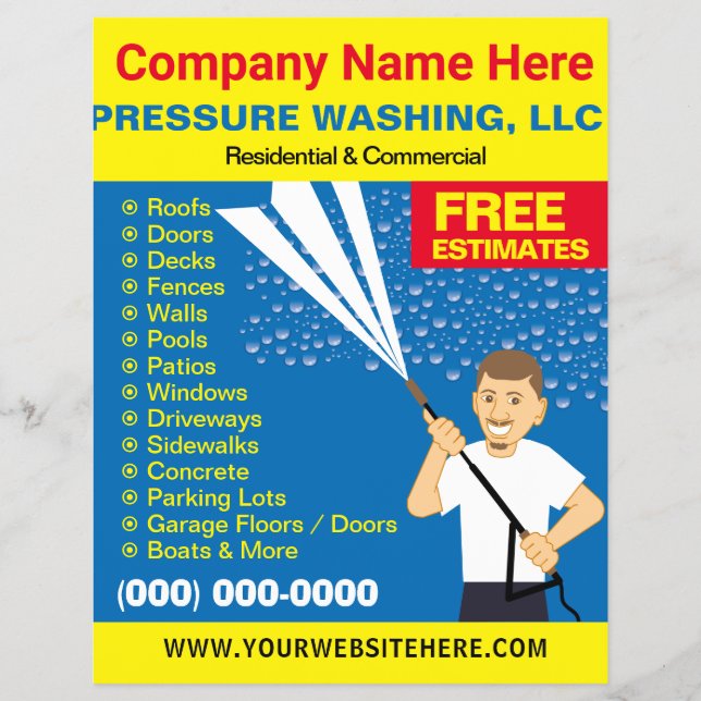 Pressure Washing & Cleaning Template Flyer (Front)